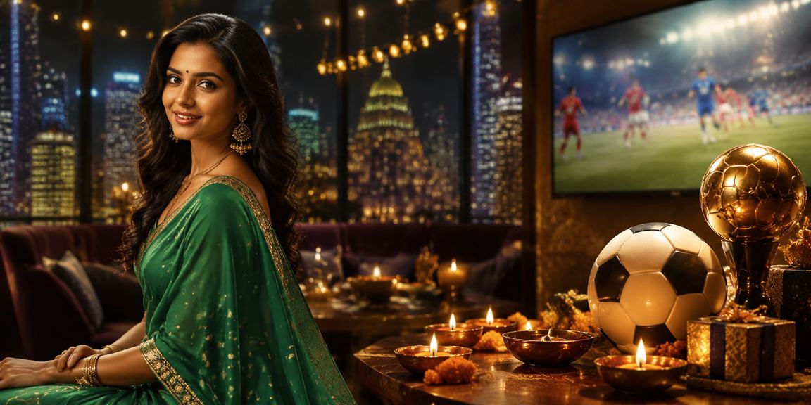 Young Indian woman registering for online cricket betting